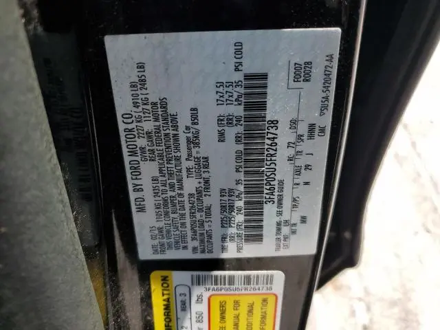 2015 FORD FUSION TITANIUM PHEV  