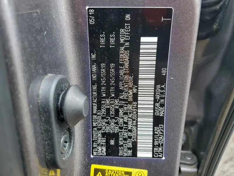 2018 TOYOTA HIGHLANDER HYBRID LIMITED  