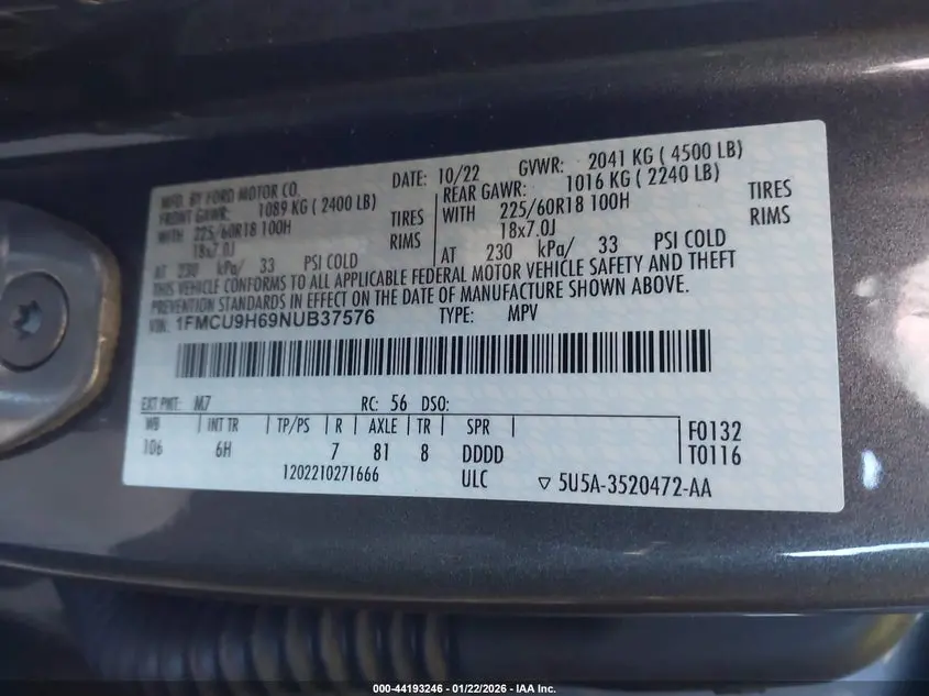 2022 FORD ESCAPE SEL