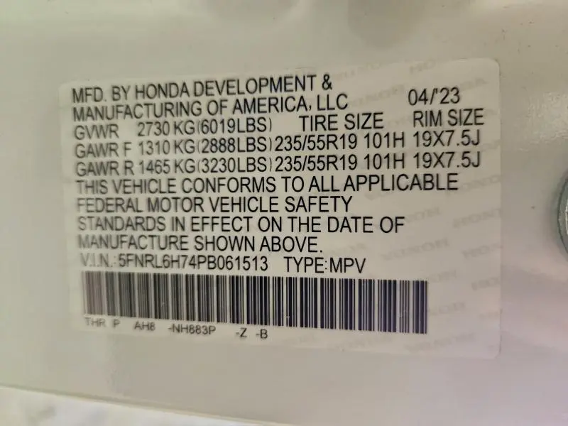2023 HONDA ODYSSEY SPORT-L  
