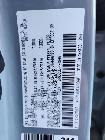 2018 TOYOTA TACOMA DOUBLE CAB  