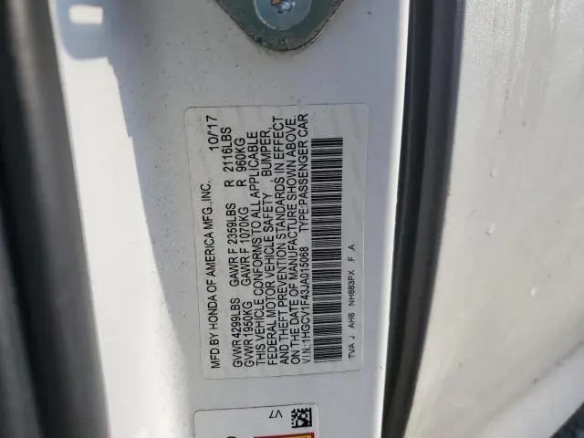 2018 HONDA ACCORD EX  