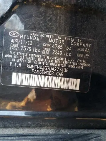 2013 HYUNDAI AZERA GLS  