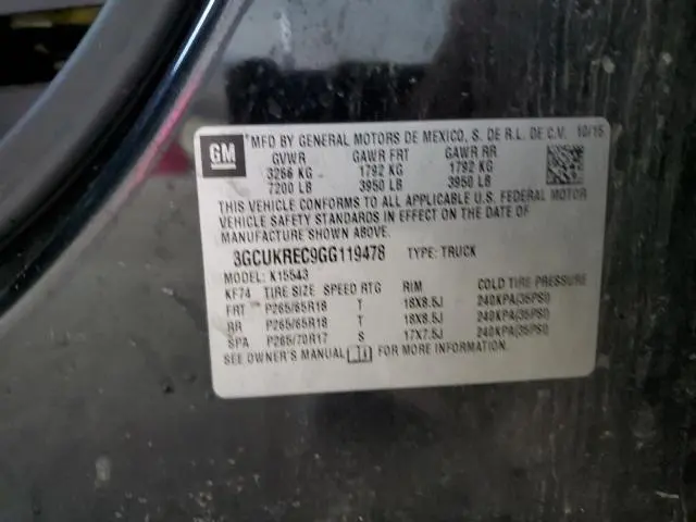 2016 CHEVROLET SILVERADO K1500 LT  