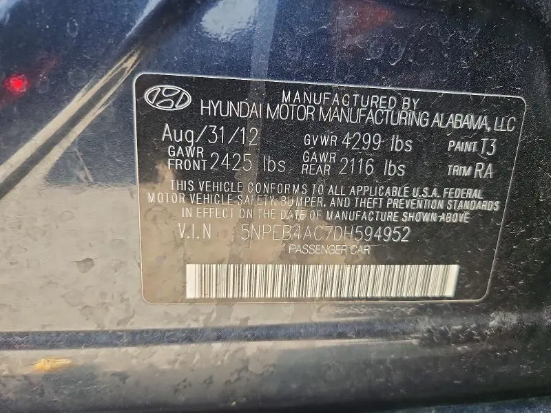 2013 HYUNDAI SONATA GLS  