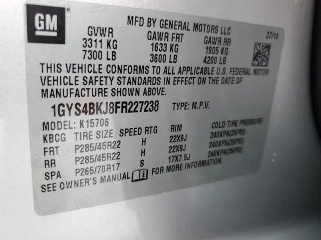 2015 CADILLAC ESCALADE LUXURY  