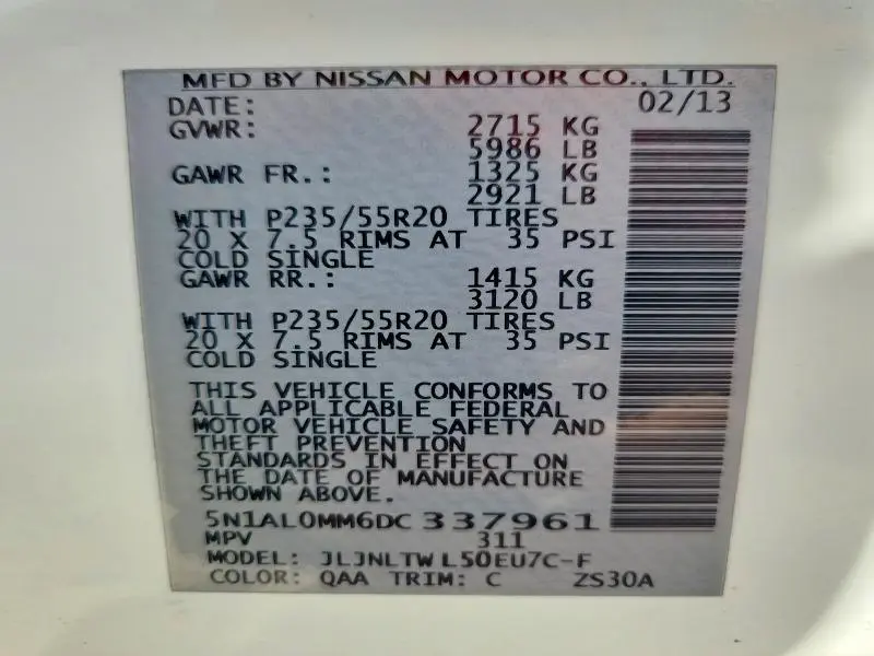 2013 INFINITI JX35 BASE  