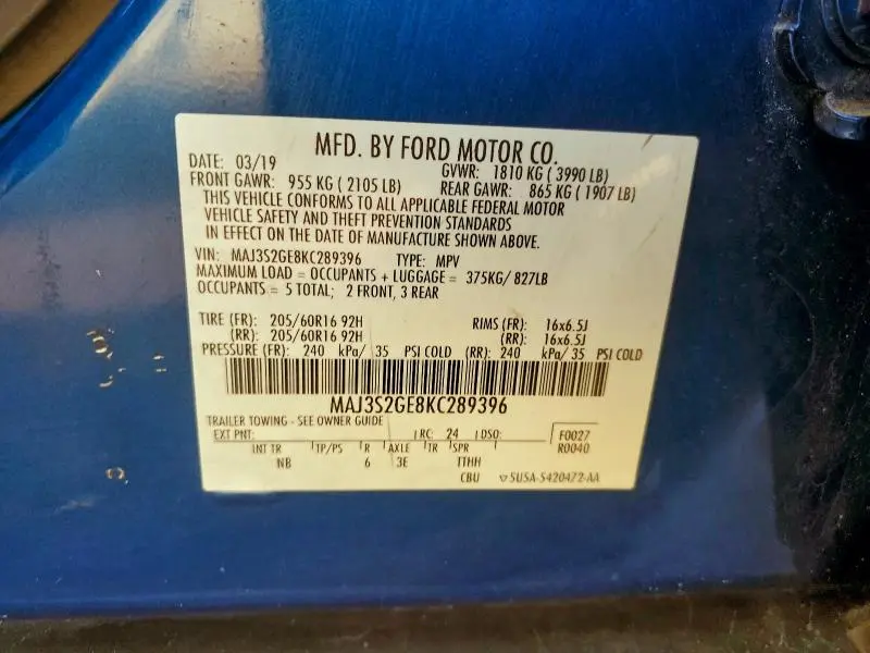 2019 FORD ECOSPORT SE  