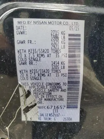 2015 NISSAN PATHFINDER S  