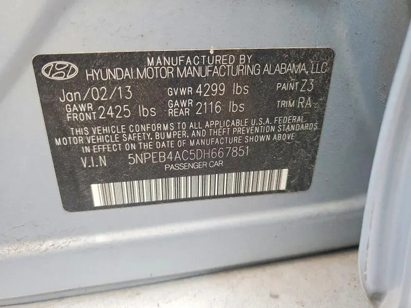 2013 HYUNDAI SONATA GLS  