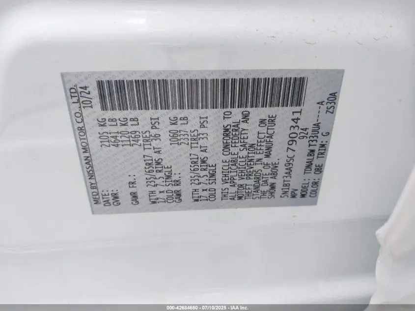 2025 NISSAN ROGUE S FWD