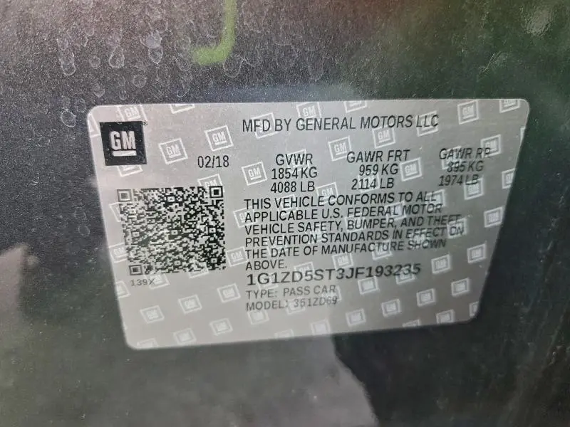 2018 CHEVROLET MALIBU LT  