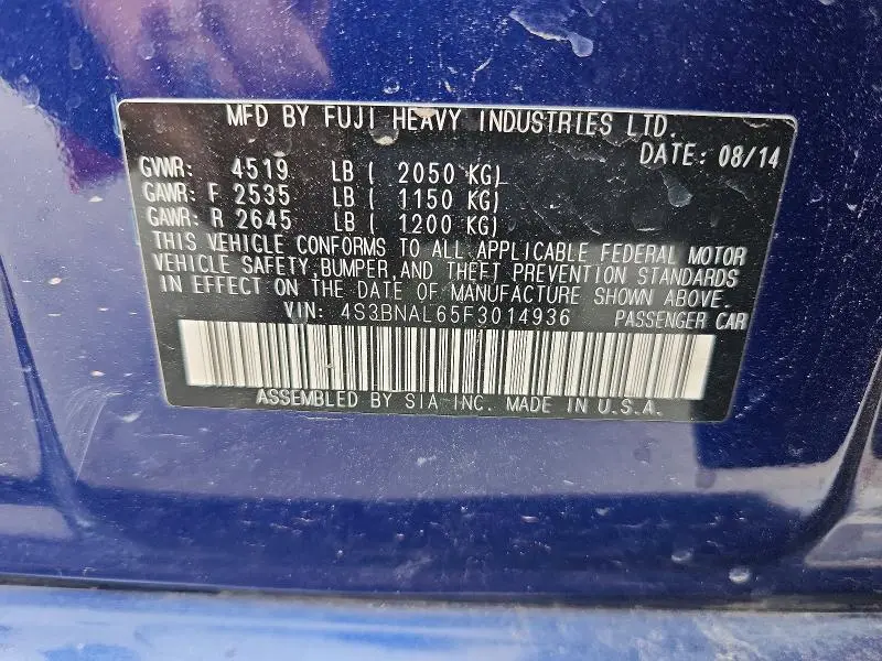 2015 SUBARU LEGACY   