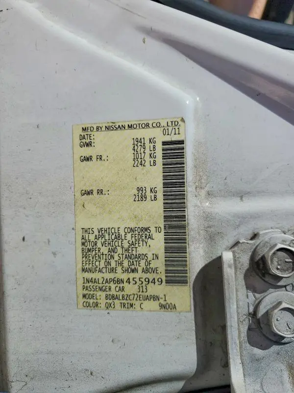 2011 NISSAN ALTIMA BASE  