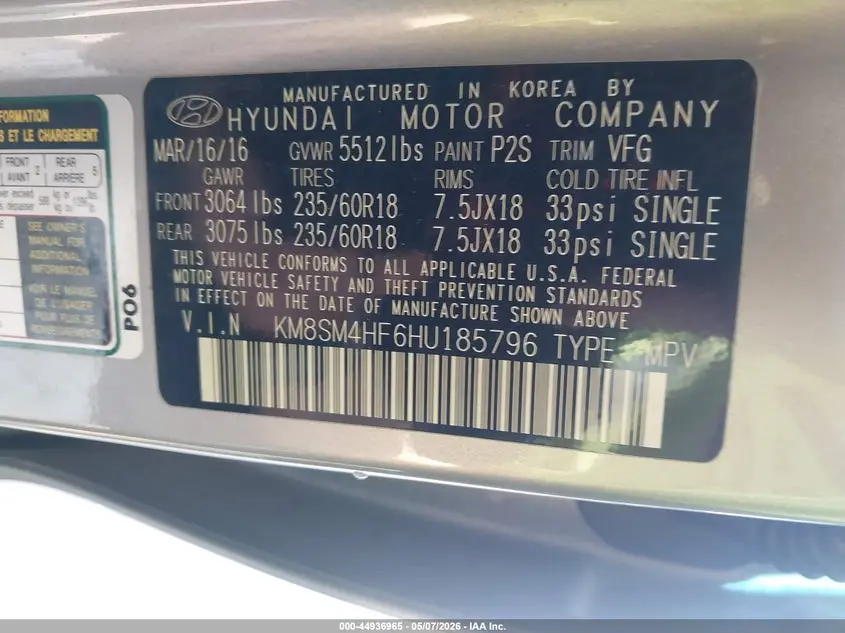 2017 HYUNDAI SANTA FE SE