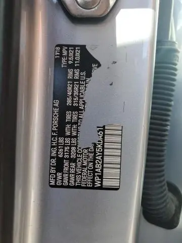 2019 PORSCHE CAYENNE S  