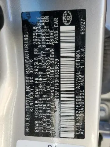 2017 TOYOTA CAMRY LE  