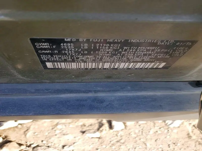 2015 SUBARU OUTBACK 2.5I PREMIUM  