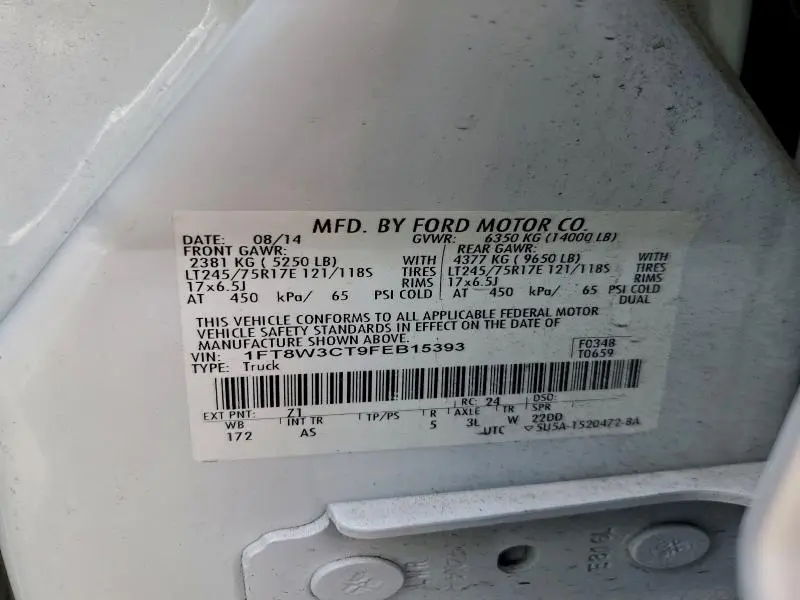 2015 FORD F350 SUPER DUTY  