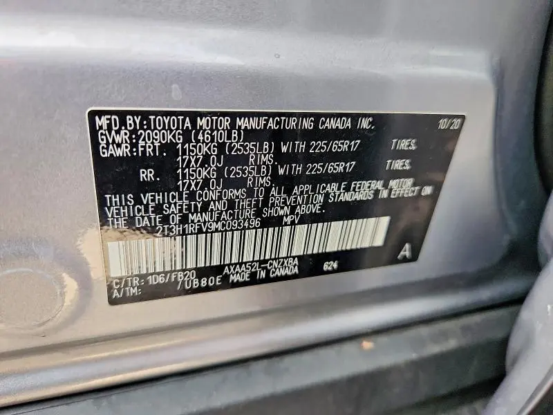 2021 TOYOTA RAV4 LE  