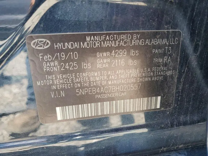 2011 HYUNDAI SONATA GLS  