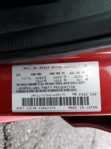 2016 MAZDA 6 TOURING