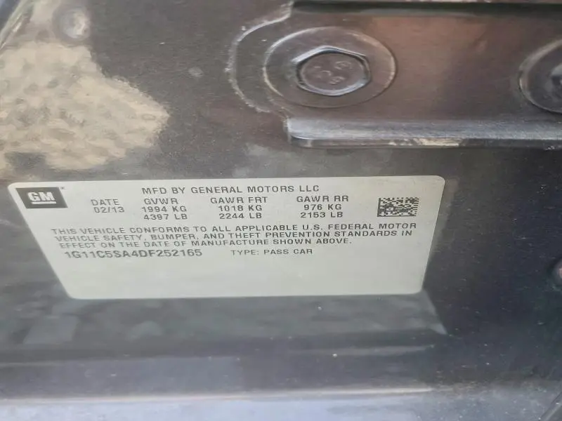 2013 CHEVROLET MALIBU 1LT  