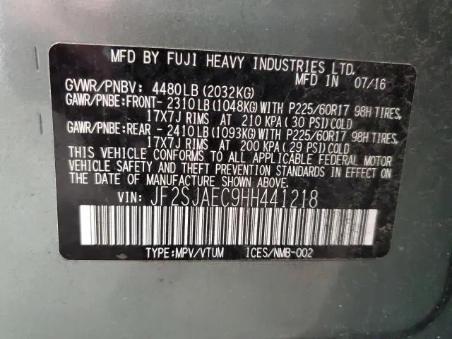 2017 SUBARU FORESTER 2.5I PREMIUM  