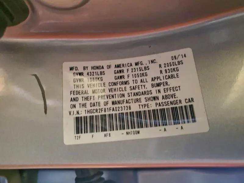 2015 HONDA ACCORD EXL  