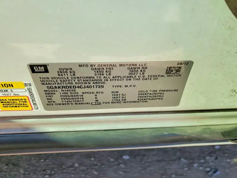 2012 BUICK ENCLAVE   