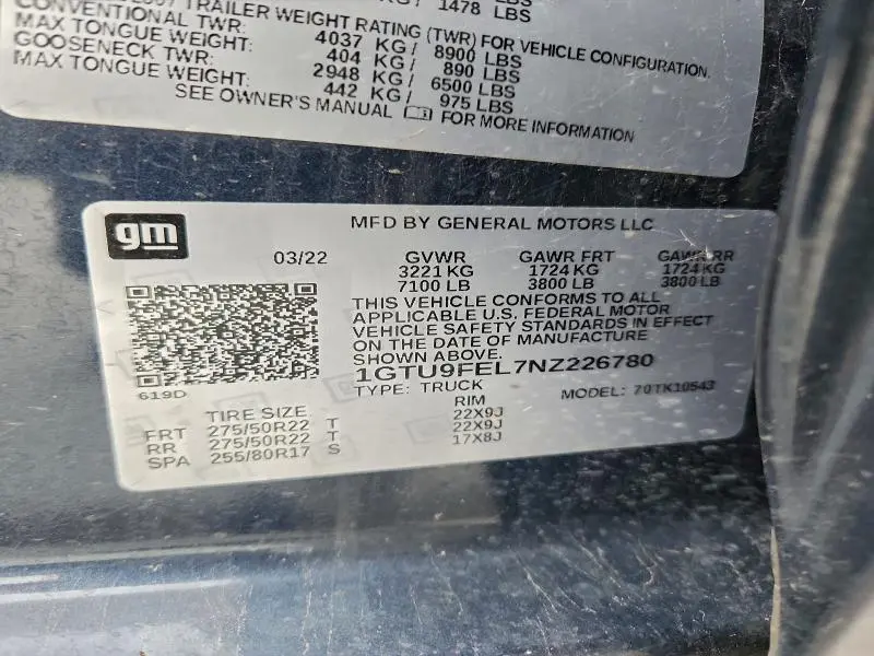 2022 GMC SIERRA LIMITED K1500 DENALI  