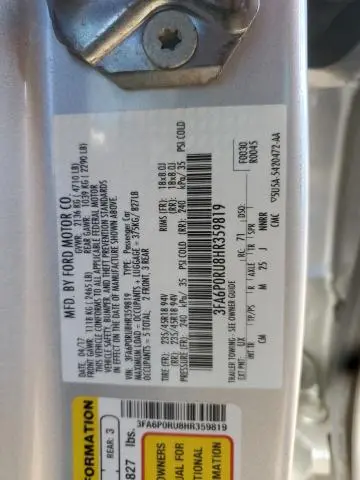 2017 FORD FUSION TITANIUM HEV  