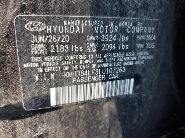 2020 HYUNDAI ELANTRA SEL  