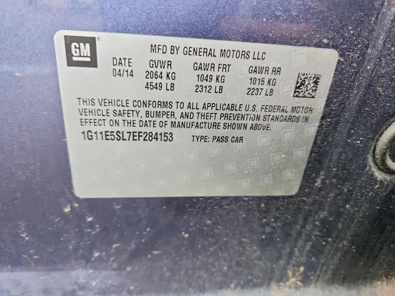 2014 CHEVROLET MALIBU 2LT  