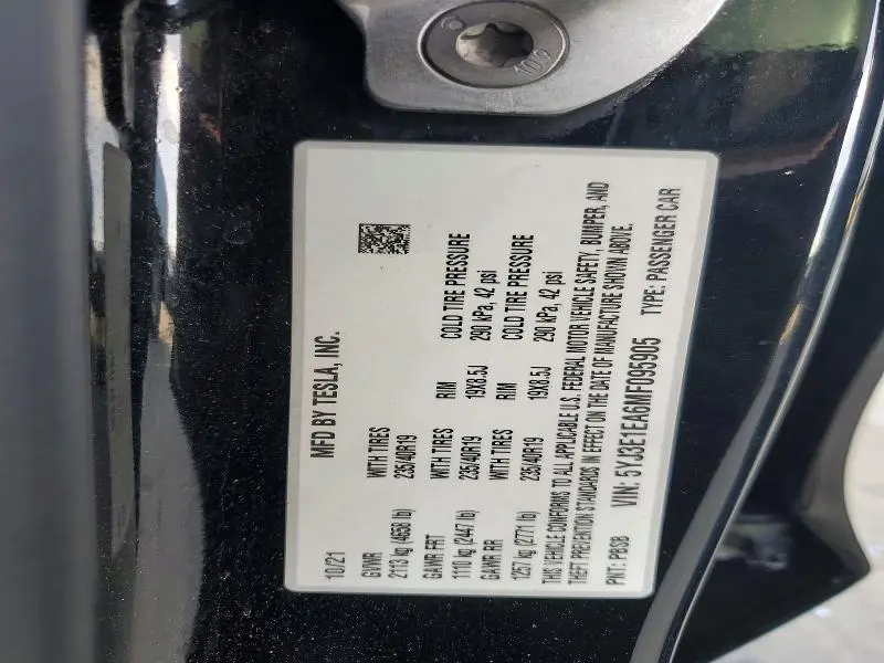 2021 TESLA MODEL 3   