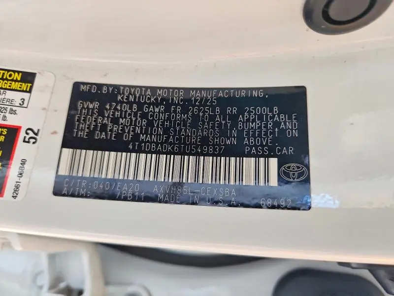 2026 TOYOTA CAMRY SE  
