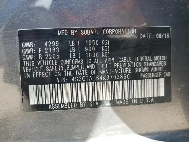 2019 SUBARU IMPREZA   