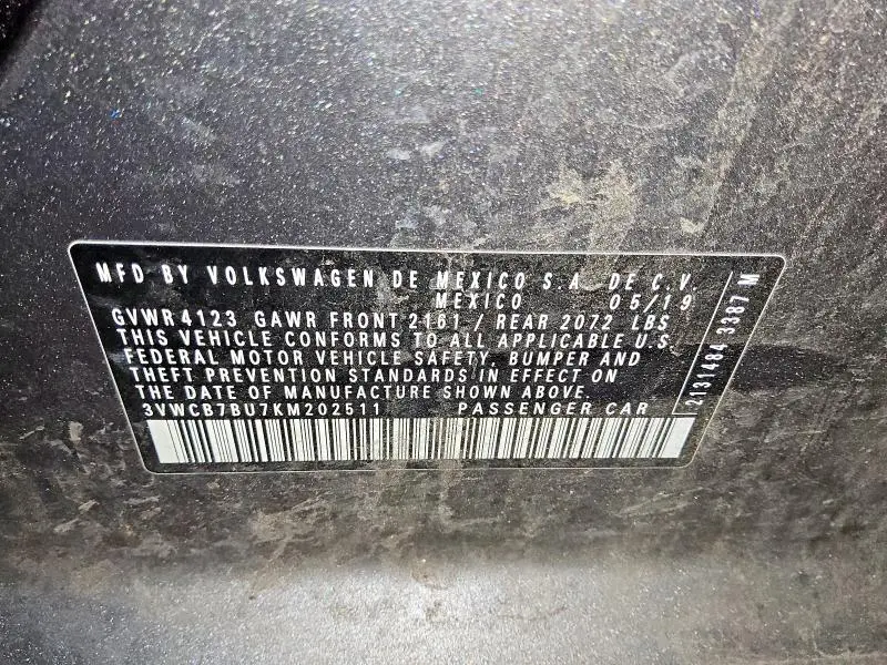 2019 VOLKSWAGEN JETTA S  