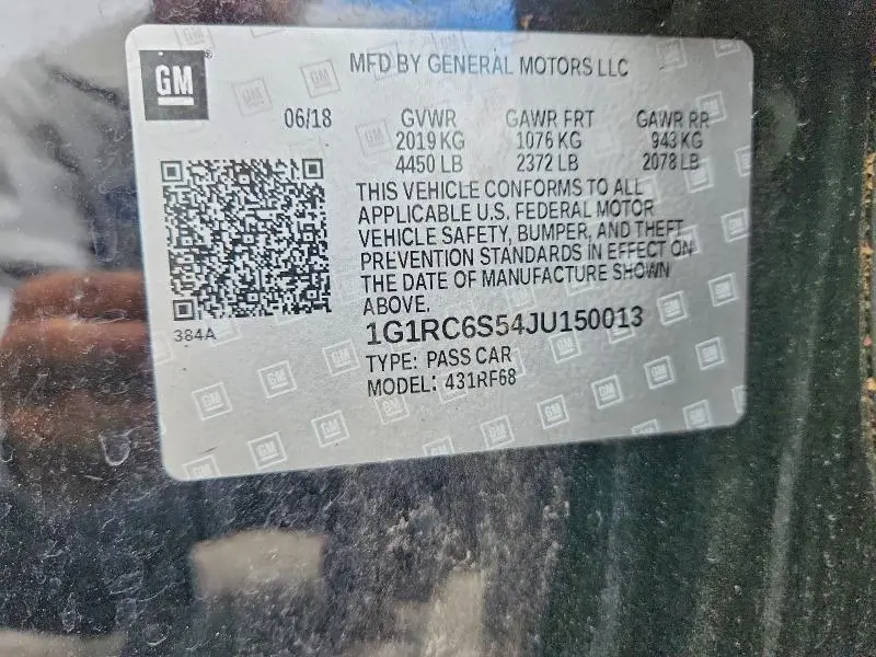 2018 CHEVROLET VOLT LT  