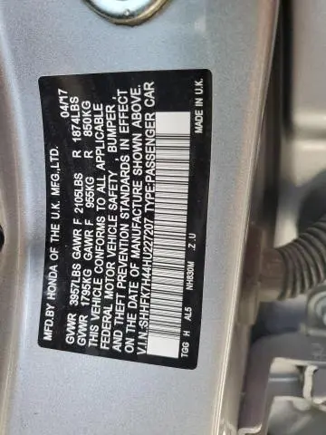 2017 HONDA CIVIC SPORT  
