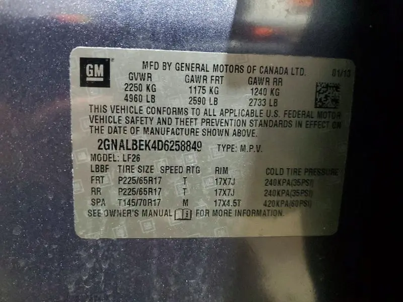 2013 CHEVROLET EQUINOX LS  