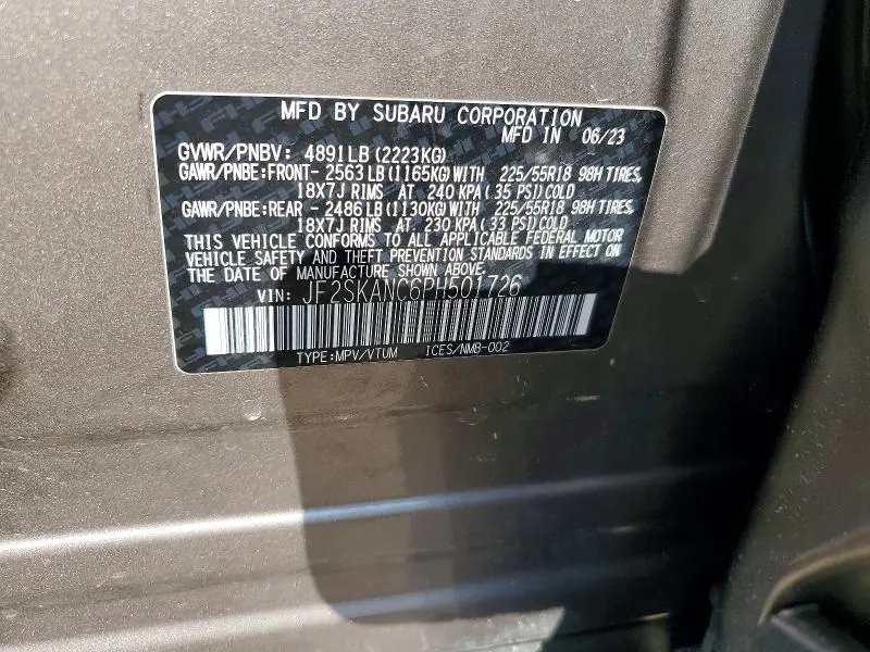 2023 SUBARU FORESTER LIMITED  