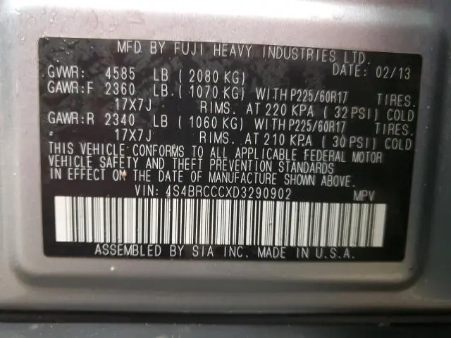 2013 SUBARU OUTBACK 2.5I PREMIUM  