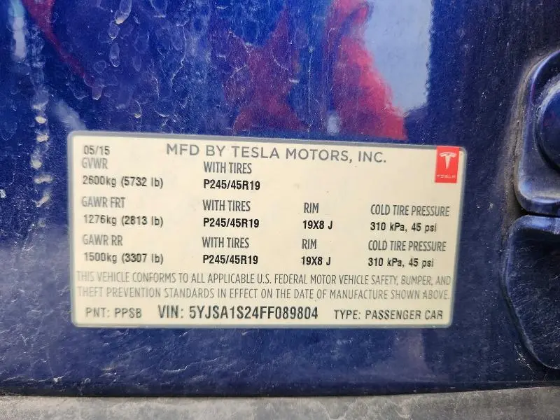 2015 TESLA MODEL S 70D  