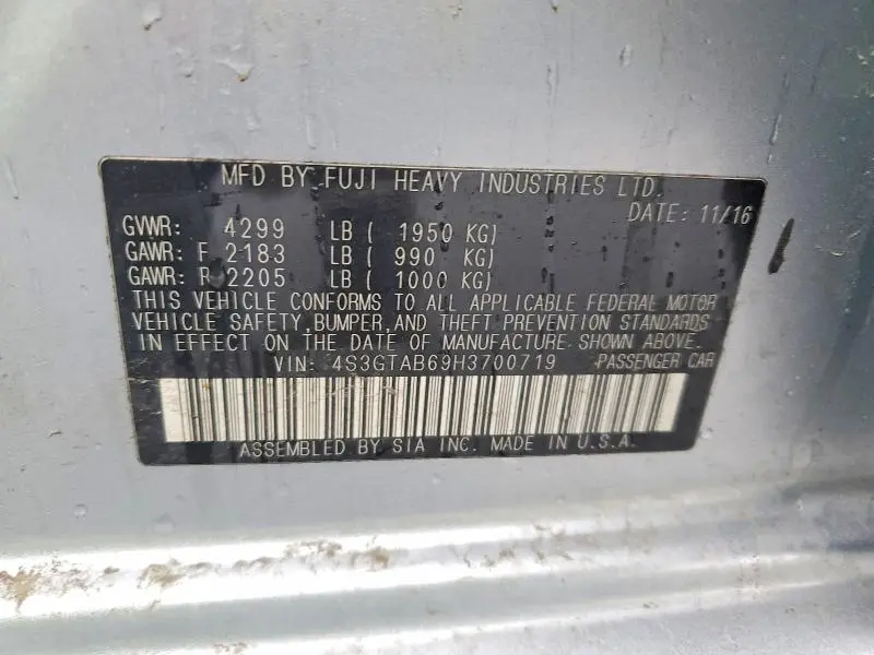 2017 SUBARU IMPREZA PREMIUM  