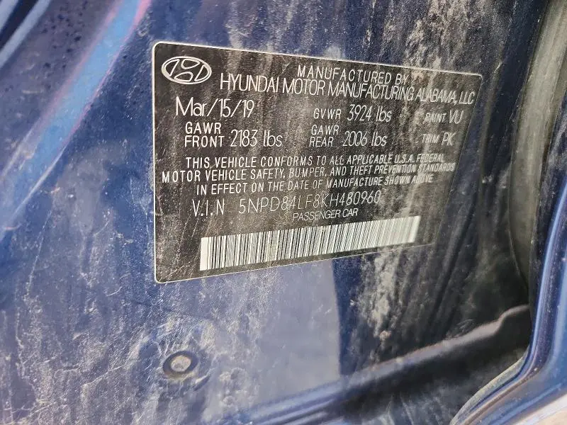 2019 HYUNDAI ELANTRA SEL  