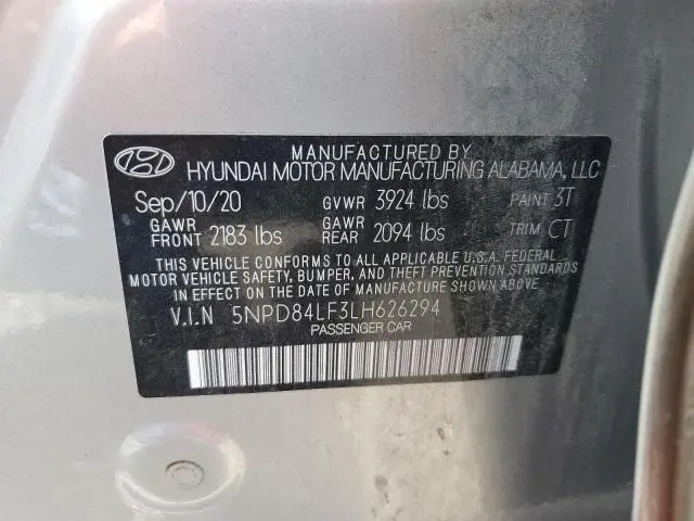 2020 HYUNDAI ELANTRA SEL  