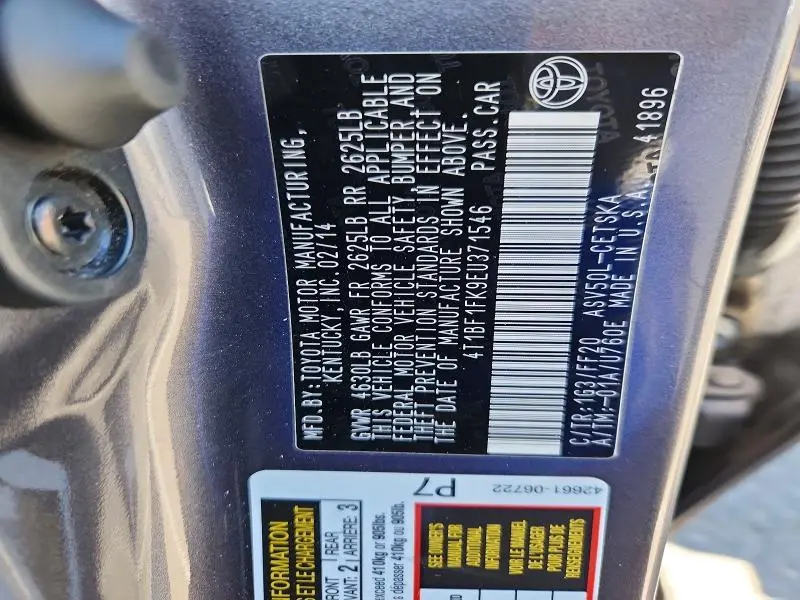 2014 TOYOTA CAMRY SE  