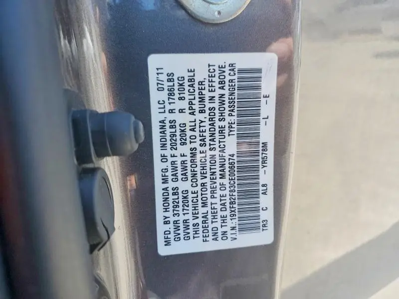 2012 HONDA CIVIC EX  