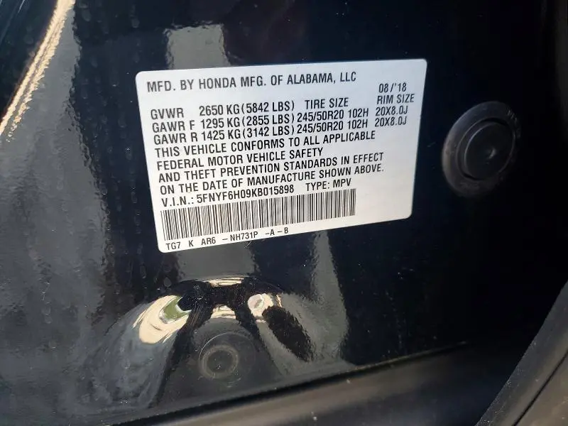 2019 HONDA PILOT ELITE  